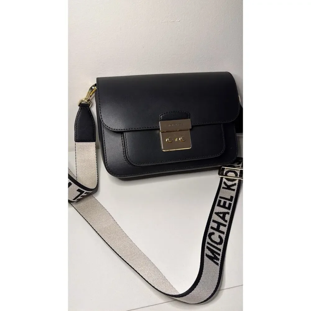 Michael Kors Crossbody Purse Sloan Editor Messenger Shoulder Hard Bag EUC!